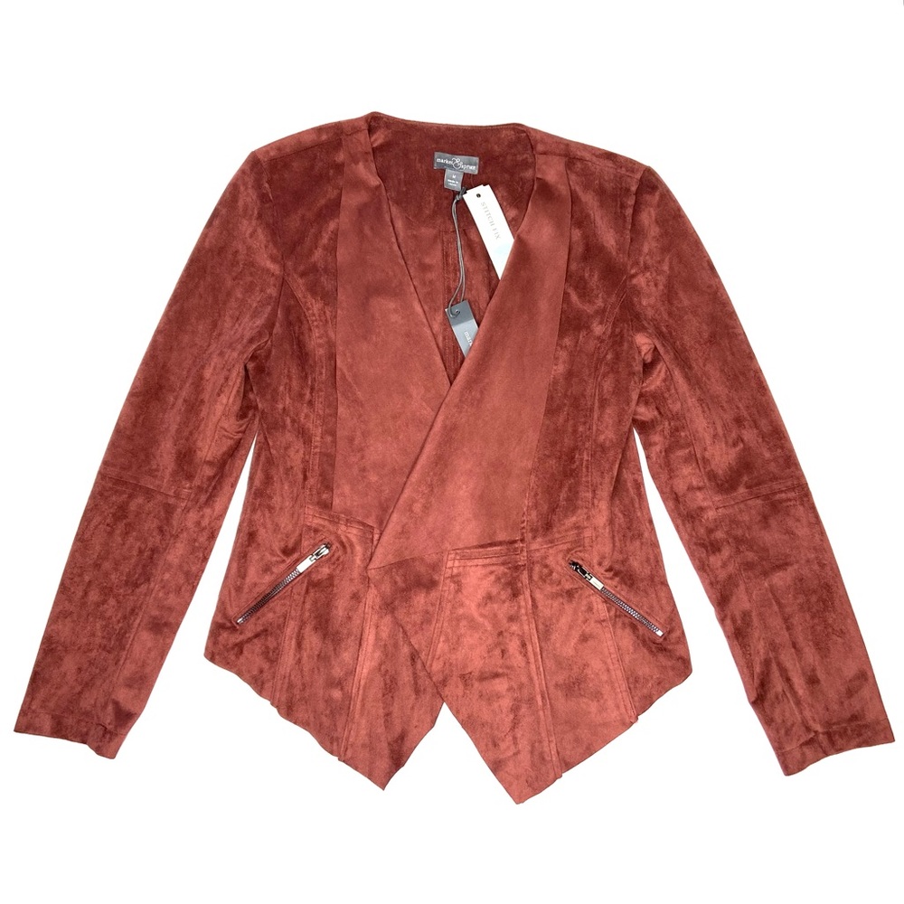 MARKET & SPRUCE Wally Faux Suede Drape Jacket